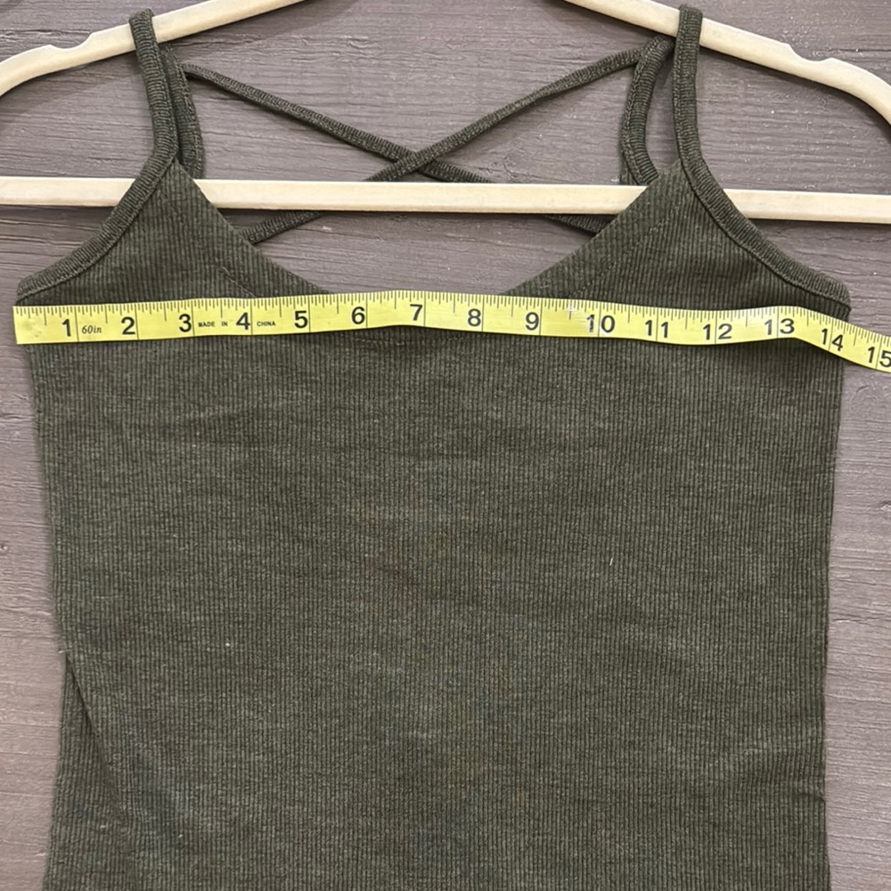 Chaser Olive Green Ribbed Tank Top Dress NWT - Picture 6 of 7